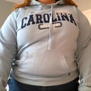 blue cropped hoodie